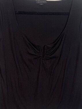 Faded Rose Black Ribbed long sleeve v